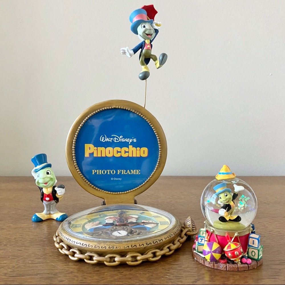 Disney Jiminy Cricket frame, snow globe & figurine